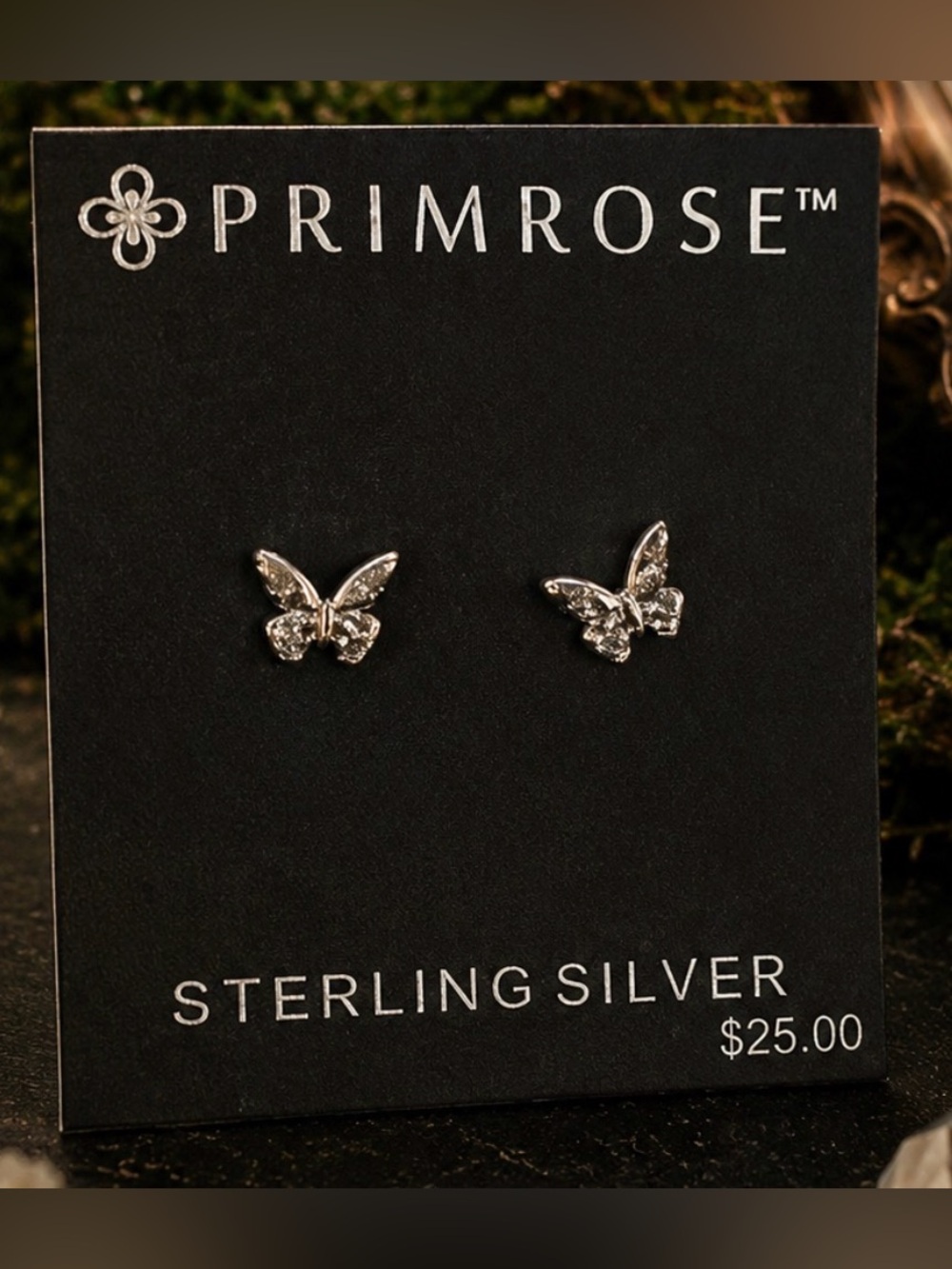Primrose Sterling Silver Butterfly Stud Earrings NWT